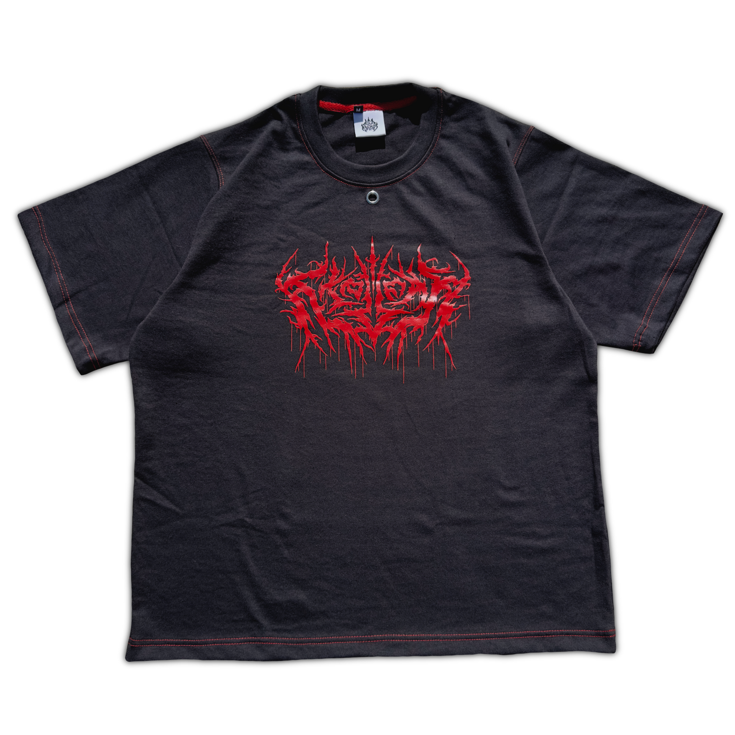 "UNHOLY" BLACK AND RED NUN OVERSIZE TEE