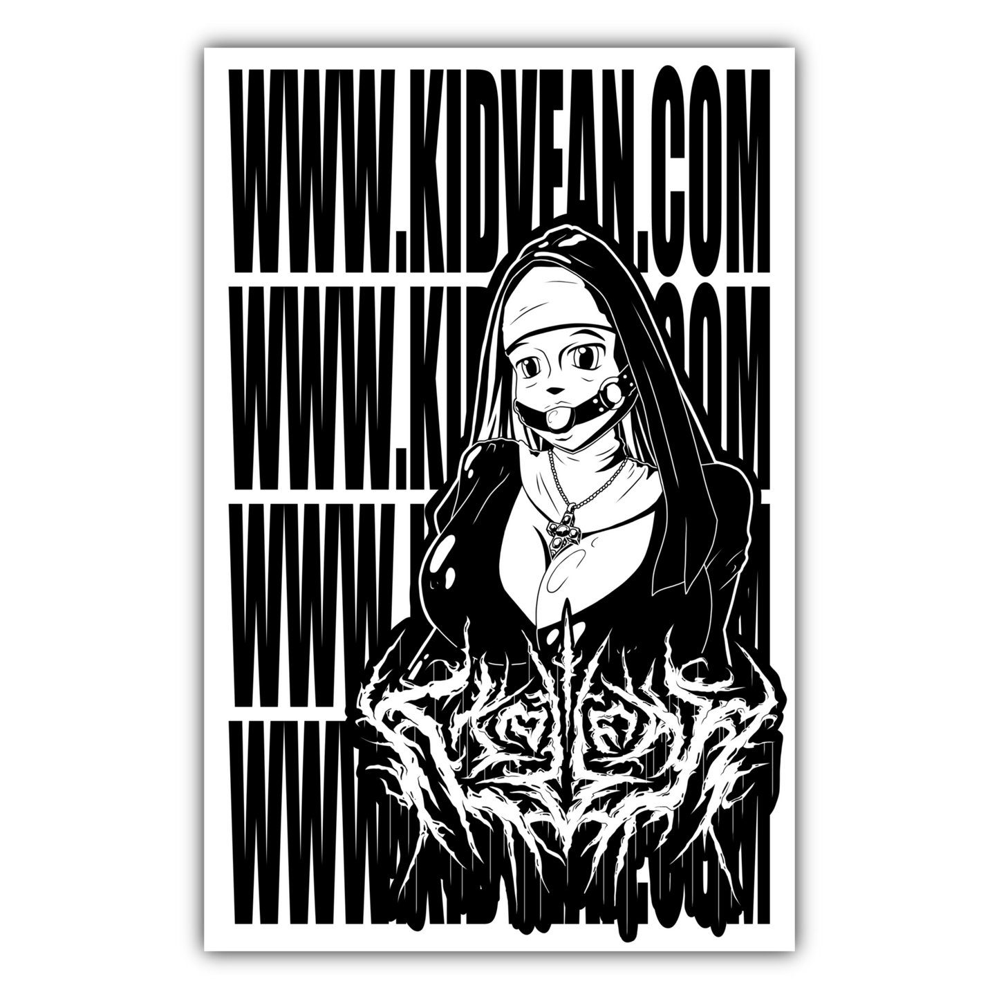 "STICKERSLAP" 8 PACK BLACK AND WHITE STICKER PACK